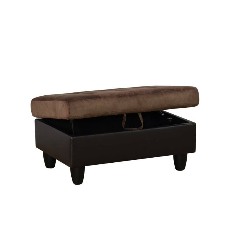 Repose-pieds brun avec rangement en PVC