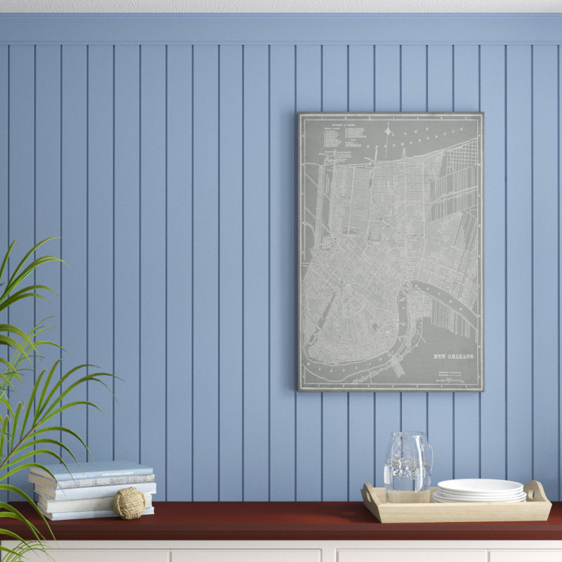 «City Map of New Orleans», peinture sur toile, H 36 po x l 24 po