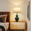 65.5cm Blue Ceramic Table Lamp With USB And Bulb Included 