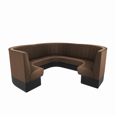 3/4 Circle Curved Booth, Private Corner Booth - Stitched Channeling (Pack of Three 1/4 Circle Booths)