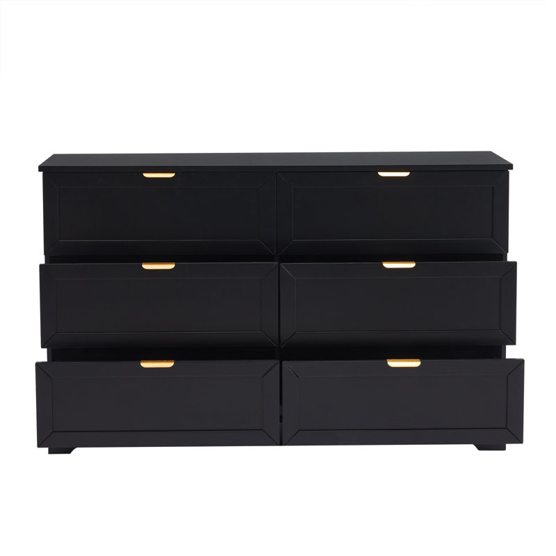 6-drawers Accent Cabinet, Black