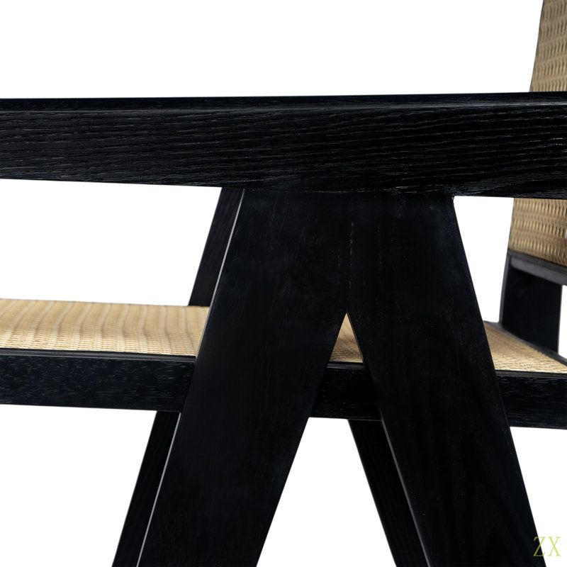 Tabouret de bar minimaliste moderne de 27 po avec siège en bois massif, structure en bois massif, Noir