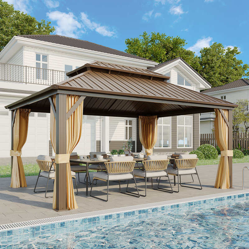 16 Ft. W x 12 Ft. D Aluminum Patio Gazebo