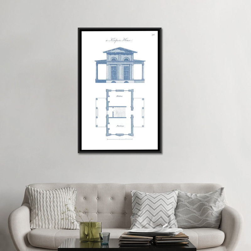 « jardin structures iii », impression sur toile, Toile avec cadre noir, H 26 po x l 18 po x P 1,5 po
