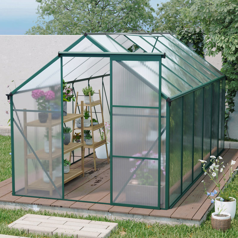 6x12 FT Polycarbonate Greenhouse Raised Base and Anchor Aluminum Heavy Duty Walk-in Greenhouses for Outdoor Backyard in All Season
