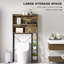 Armoire de rangement au-dessus de la toilette, organisateur de salle de bain au-dessus de la toilette avec 3 compartiments, 4 tablettes ouvertes, brun rustique-805049949