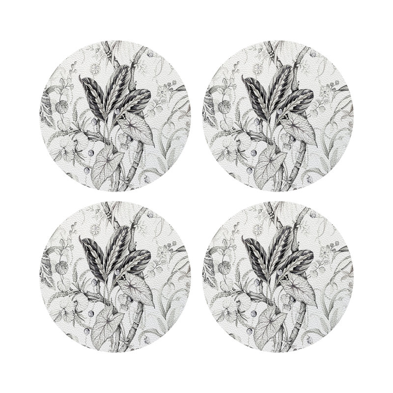Amazonia Pebble 16" Vinyl Placemat, Dovecote Black White