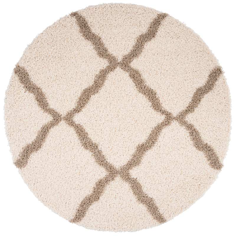 Tapis à poils longs Alonnah Sgd-Dallas, Rond 4 pi