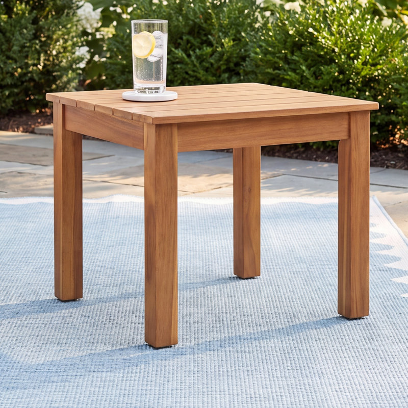 Channing Outdoor Side Table, Square End Table, Small Patio Table, Accent Table, Brown Patina