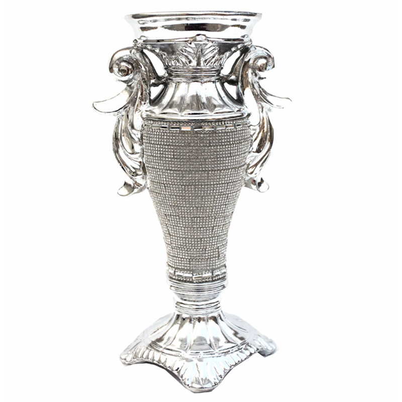 Ceramic Table Vase, Silver