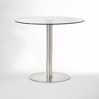 Round Glass Top Metal Base Dining Table