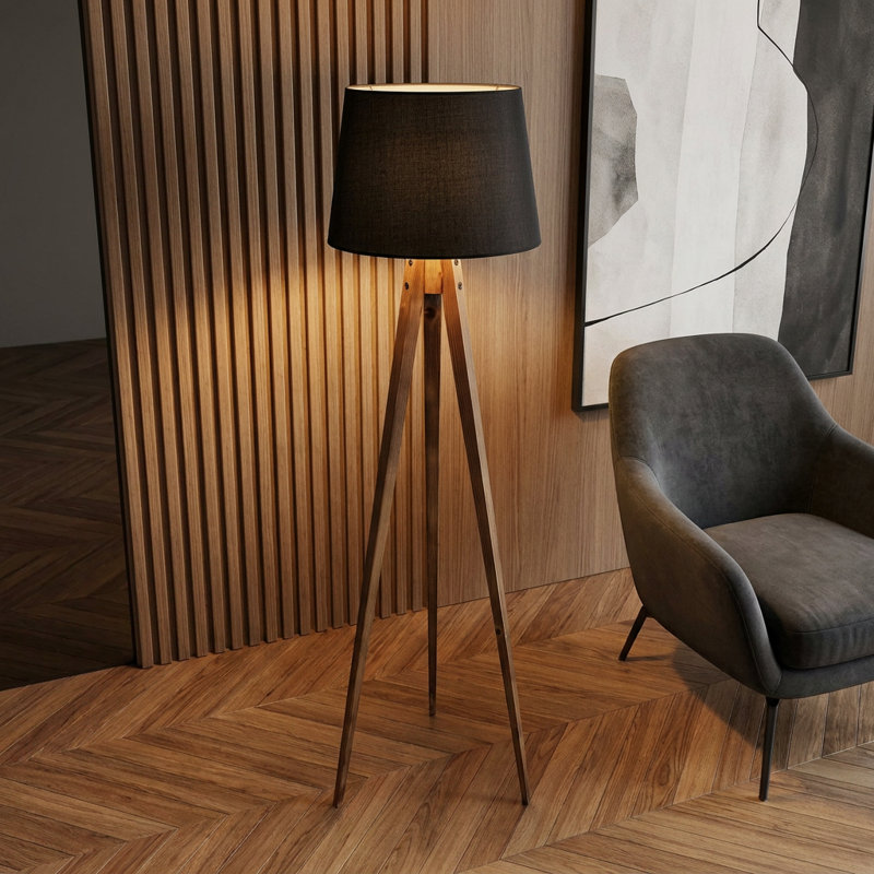 Lampe sur pied à abat-jour tambour Eclipse