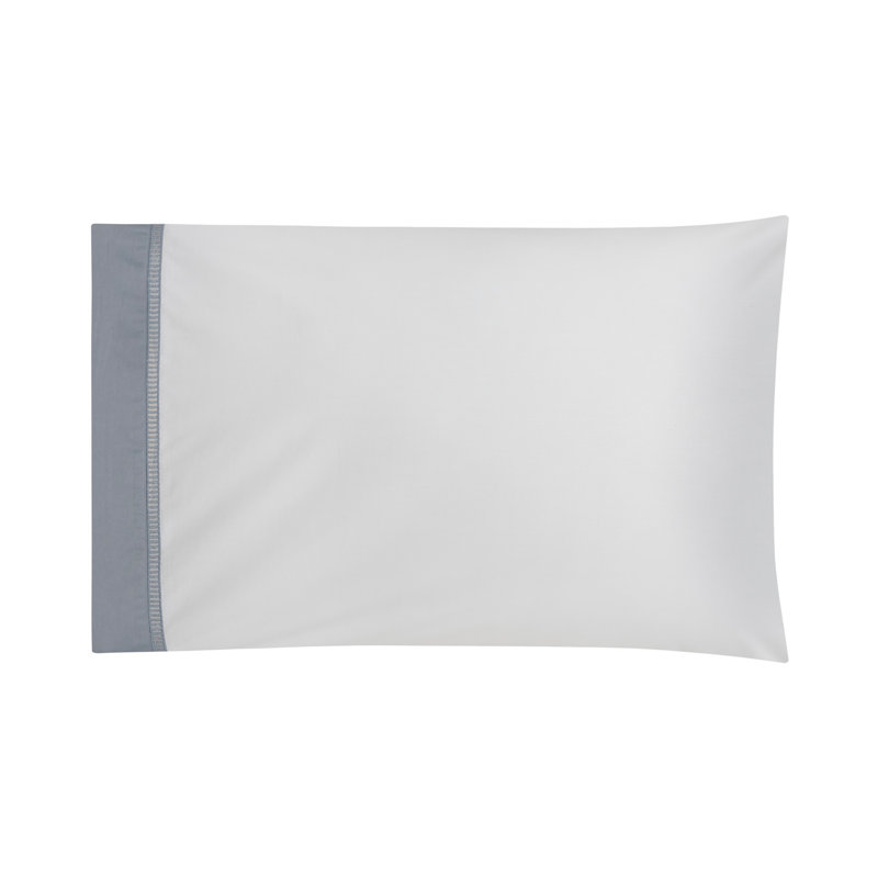 Escada 100% Cotton Percale Sheet Set, King, white-ocean blue