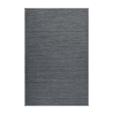 Machine Washable Solid Gray Area Rug