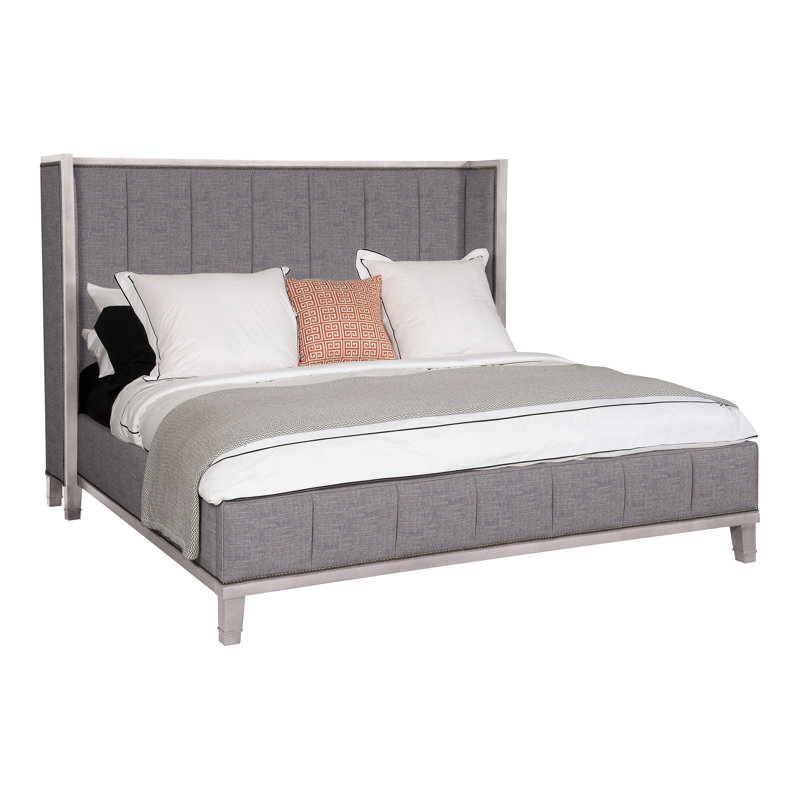 Mattingly Michael Weiss King Upholstered Panel Bed, Dove Gray, Nomad Slate Crypton® Chenille, Yes