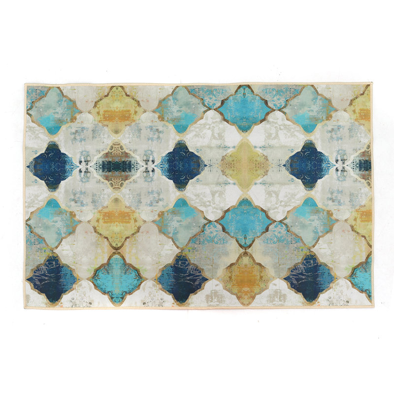 Orourke Geometric Non-Skid Kitchen Mat, 0.8cm H x 120cm L x 80cm W