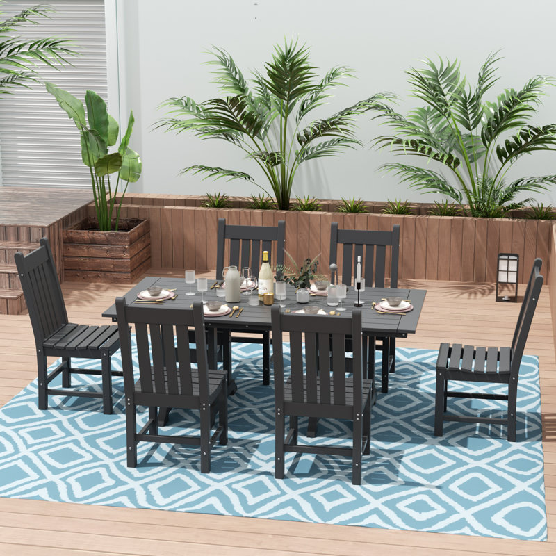 Ensemble de salle à manger rectangulaire pour 6 personnes 71 po Laguna, gris
