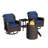 4-Piece Outdoor Patio Set With Fire Pit Table, Swivel Chairs, Side Table & Blue Cushion-424698347-424698350