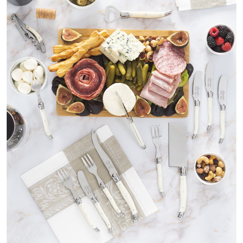 French Home Laguiole Ultimate 13-Piece Charcuterie And Barware Set With Faux Ivory Handles