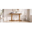 Console minimaliste moderne de 50 pouces avec assemblage incrusté, pieds en bois massif et tablettes de rangement doubles pour les entrées et les salons