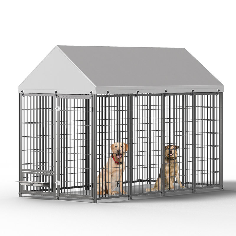Grand enclos pour chien chenil pour l'extérieur, H 71,65 po x l 50 po x P 95,28 po