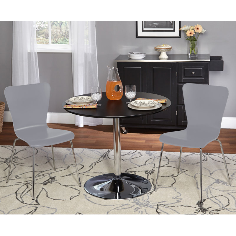 Ensemble de salle à manger Saladino, Gris, 3 pièces : 1 table, 2 chaises