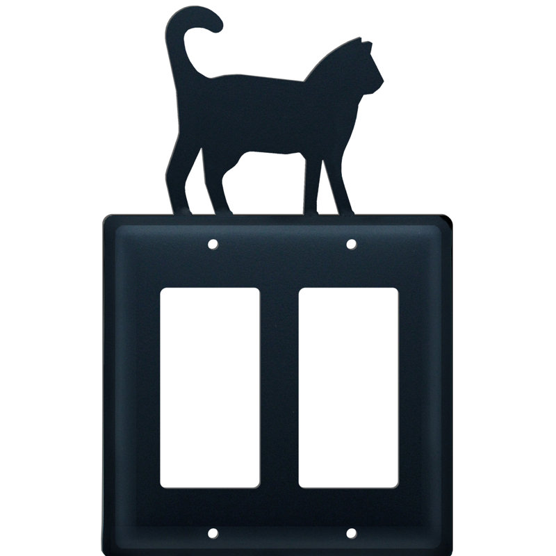 Cat Double GFI 2-Gang Duplex Outlet Wall Plate