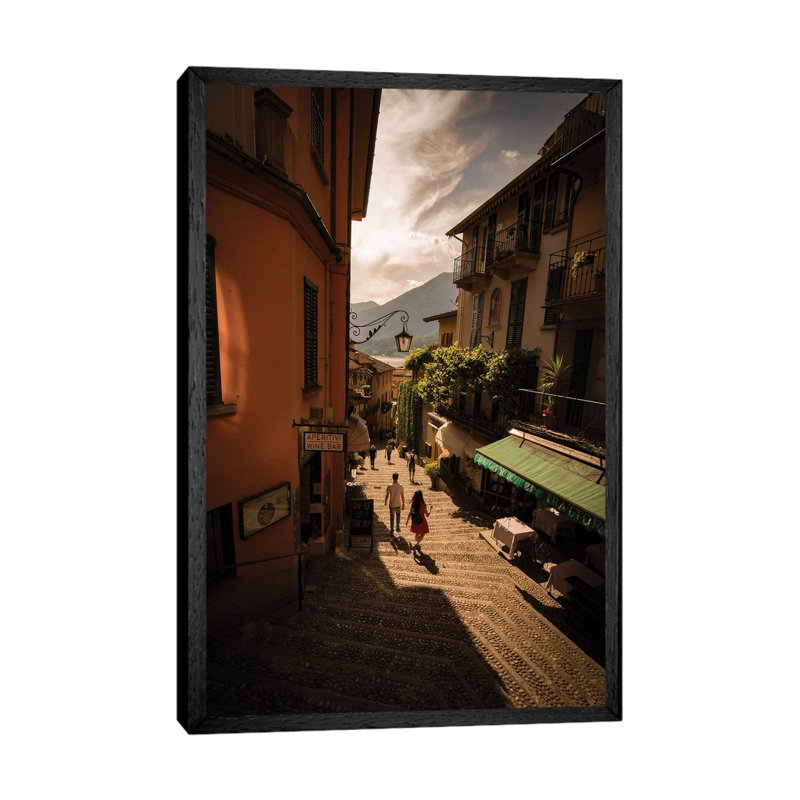 Bellagio, Lake Como, Italy by Enzo Romano - Print on Canvas, 101.6cm H x 66.04cm W x 3.81cm D, Black Framed