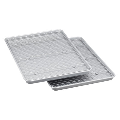 Nonstick Baking Sheets & Cooling Rack Set, Half Sheet Size, 2-Pack