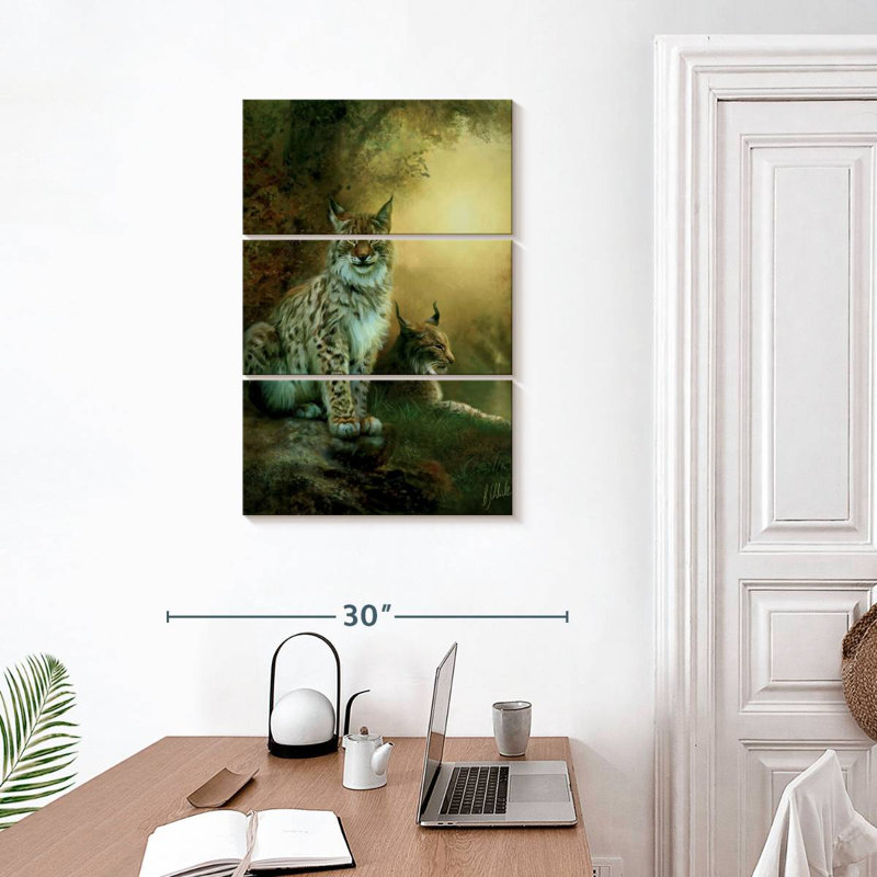 Brampt Two Lynxes, 32" H x 20" W