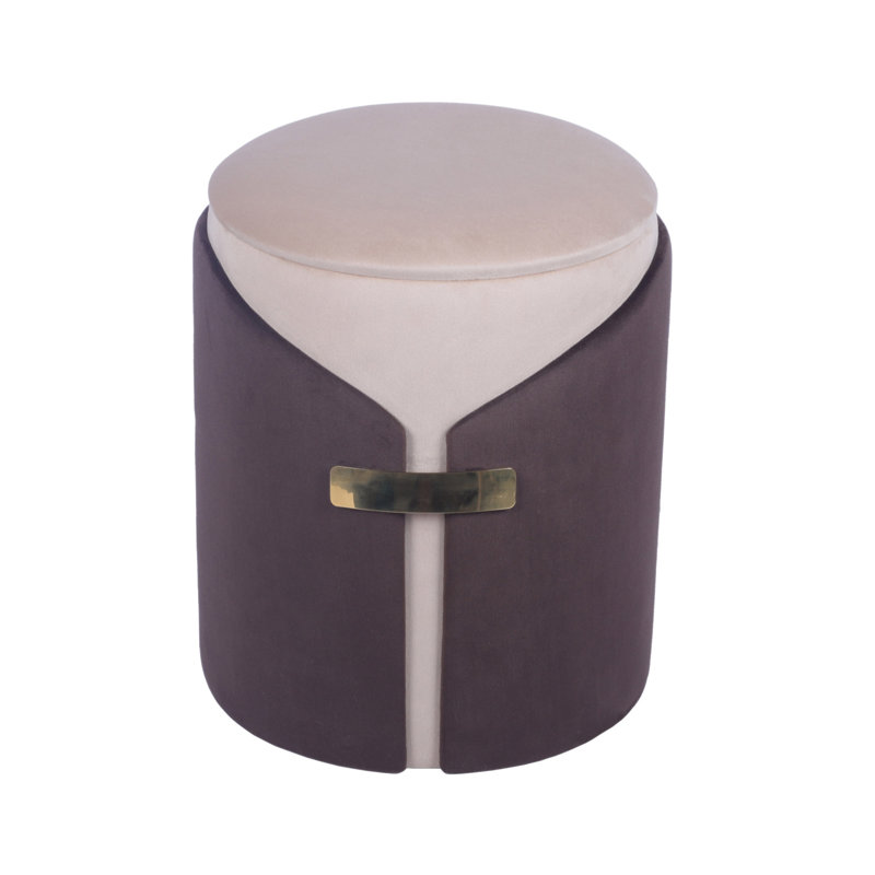 Repose-pieds deux tons avec rangement ou tabouret de coiffeuse, brun
