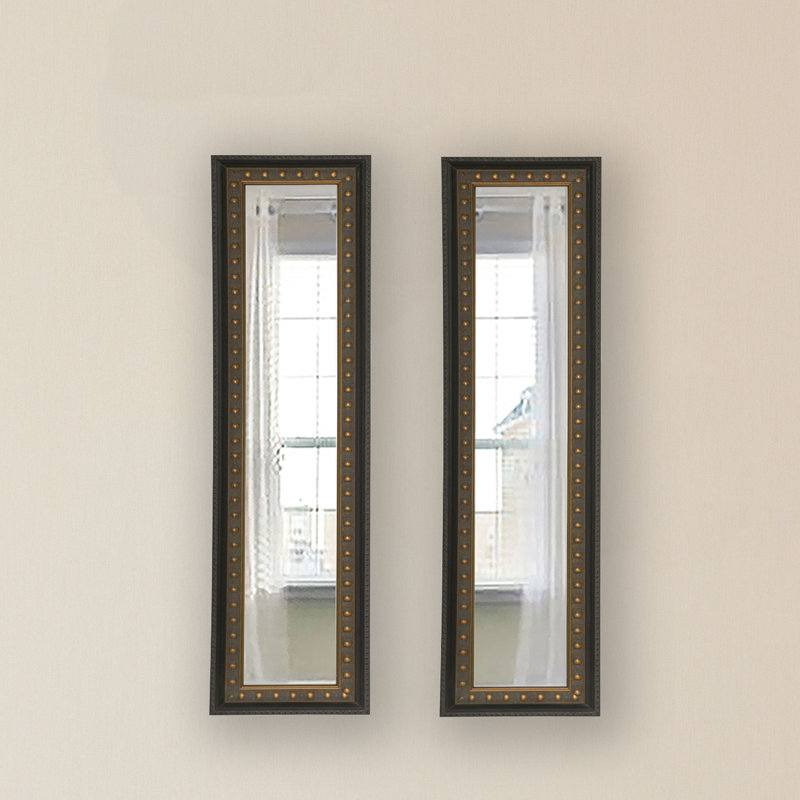 Derrell Solid Wood Flat Wall Mirror, 7.5" H x 33.5" W