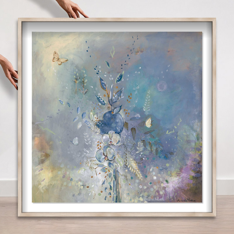Oliver Gal Michaela Nessim - Orchid Dawn Abstract - Luxury Shadowbox Framed Wall Art, 31.5" H x 31.5" W