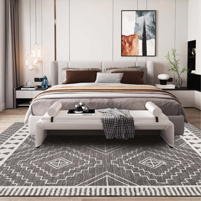 Tapis géométrique imitation cachemire