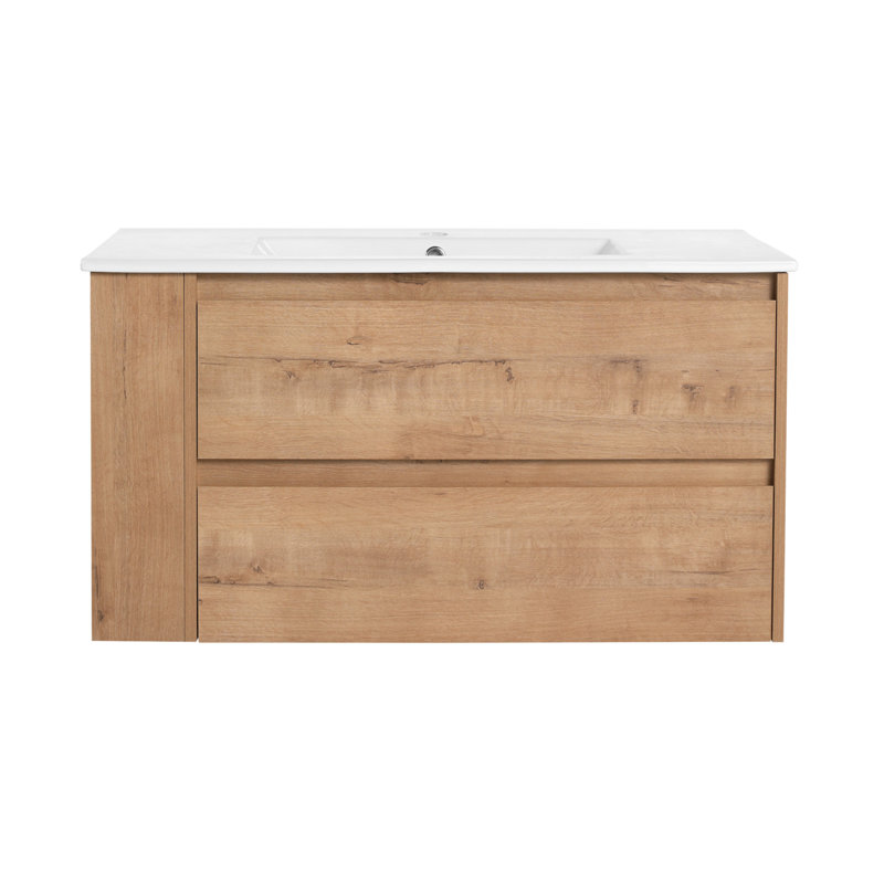 5 35.9'' Single Bathroom Vanity with Top, Imitative Oak