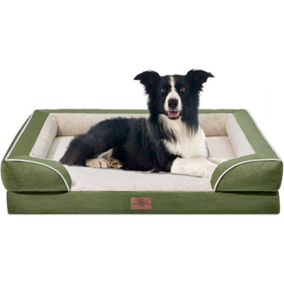 Orthopedic Memory Foam Dog Bed, Cooling Dog Bed, Waterproof Dog Beds For Large Dogs, Washable Dog Bed With Removable Cover,Pet Bed Dog Sofa With Bolster