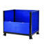 Contenant mural bleu pliable, capacité de 600 lb, contenant en vrac de 33,83 po de hauteur avec portes, empilable jusqu'à 4 haut, largeur 31,6