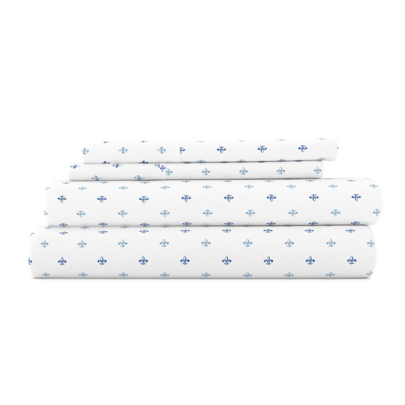 Home Fleur De Lis Pattern Sheet Set, California King