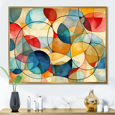 Thomasina, fusion géométrique bleue sur toile