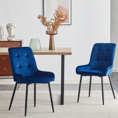 Edelgard 47cm H Velvet Upholstered Metal Upholstered Back Side Chair