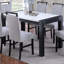 Table de salle à manger élégante en faux marbre 1 pièce avec pieds gris anthracite