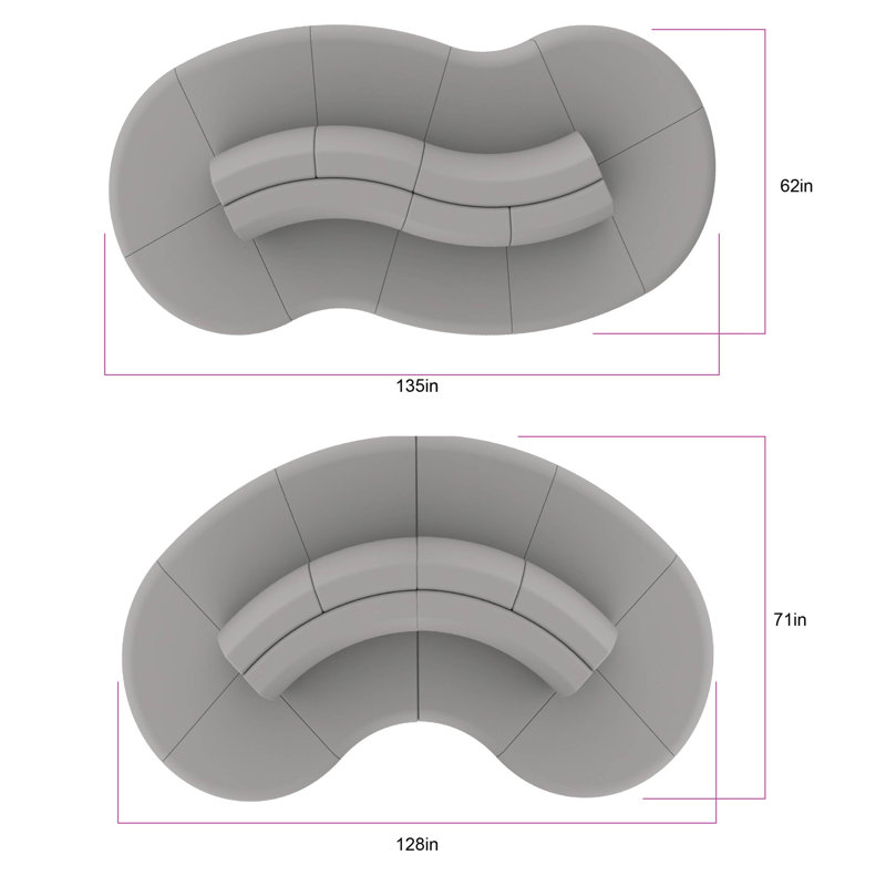 Ensemble de 10 chaises Pro Wave Connect Curved Wave, Gris