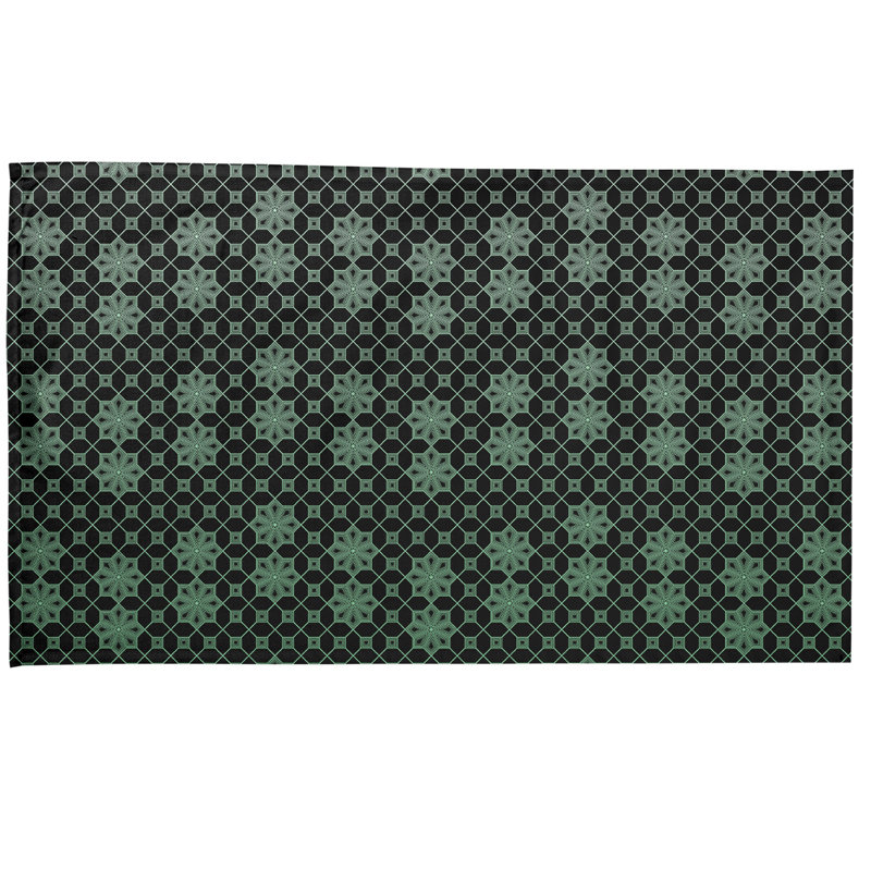 Serviette de thé à treillis, Sergé de coton, Vert