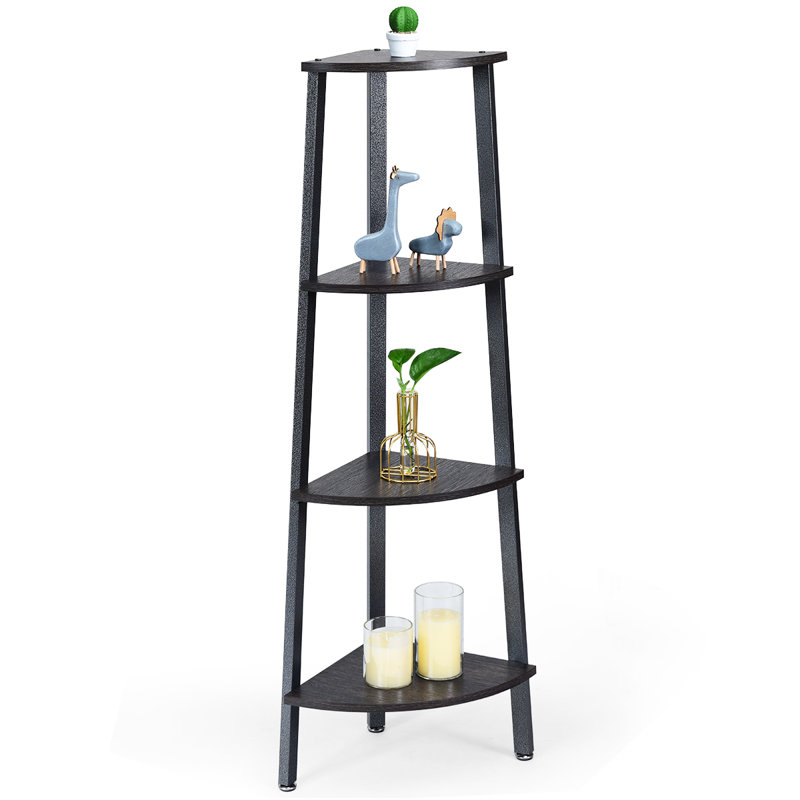 Crossway Corner Bookcase, Gray/Black