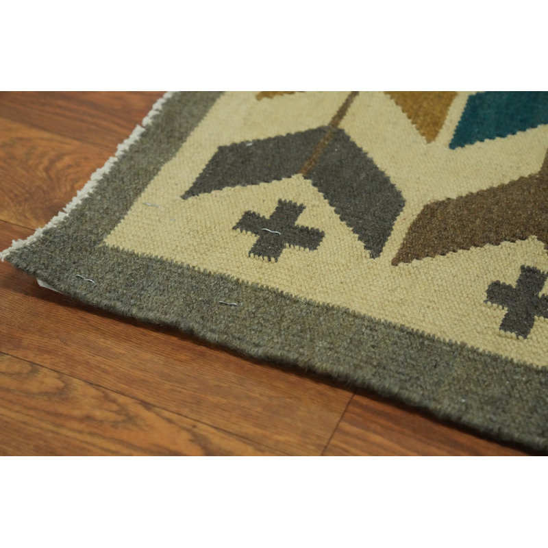 Tapis oriental géométrique Kilim 11 x 14