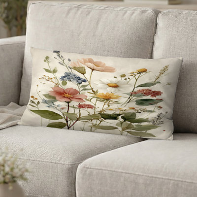 Coussin décoratif floral de style campagnard vintage