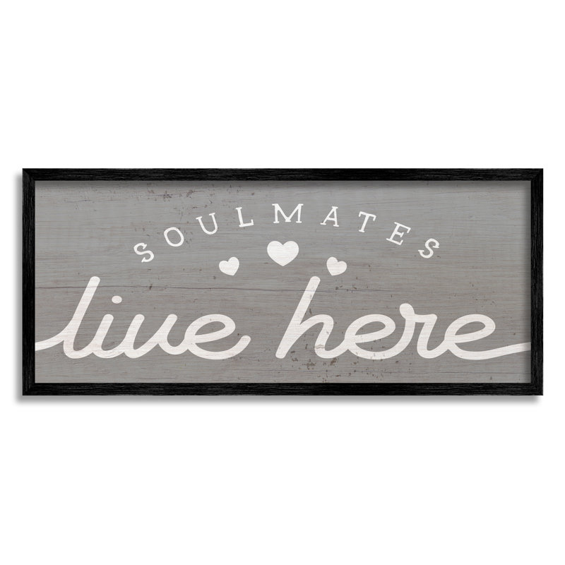 «Soulouses Live Here», inspiration romantique, H 13 po x l 30 po, Giclée encadrée noir minuit
