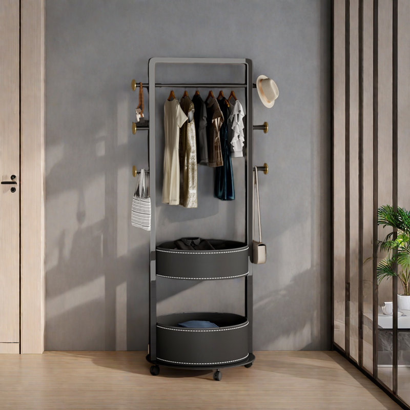 Portemanteaux double en acier au carbone, Gris
