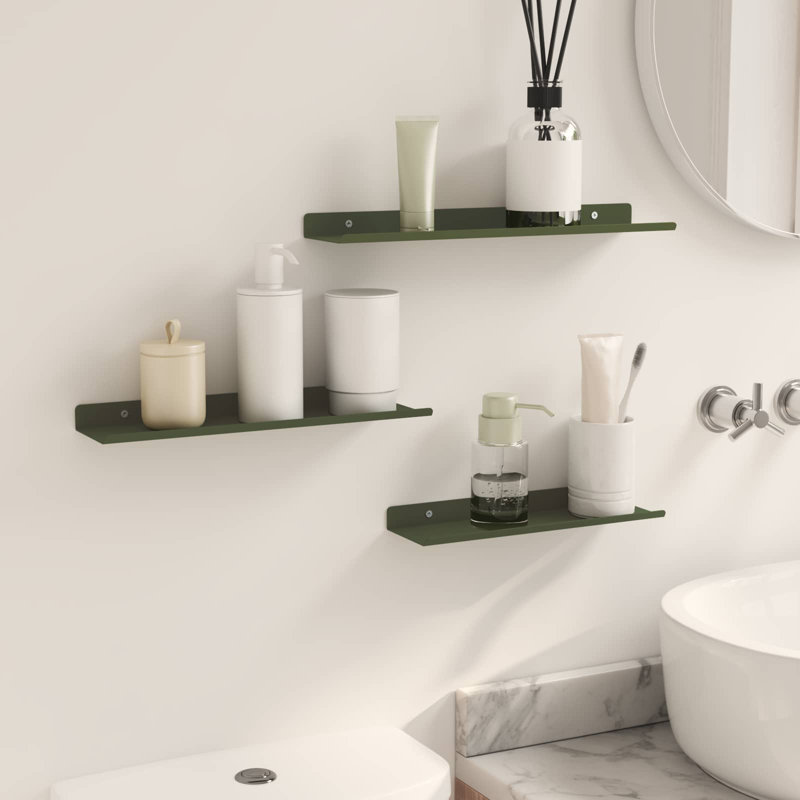 Steel Floating Shelf, Olive Green