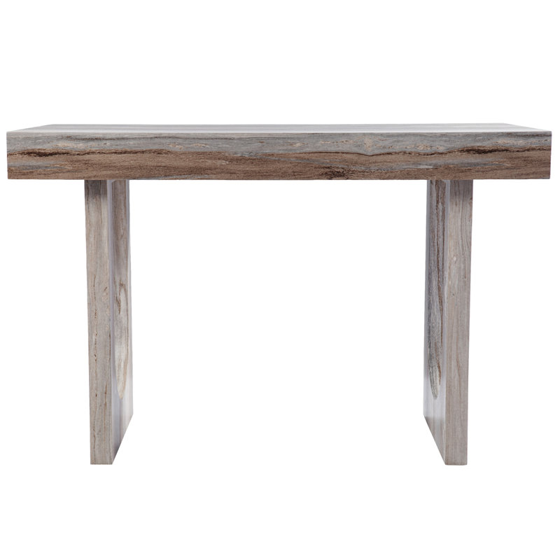 Bureau d'écriture en faux marbre - 44,75 po Espace de travail spacieux brun de style contemporain avec profondeur de 65,78 lb, conception géométrique
